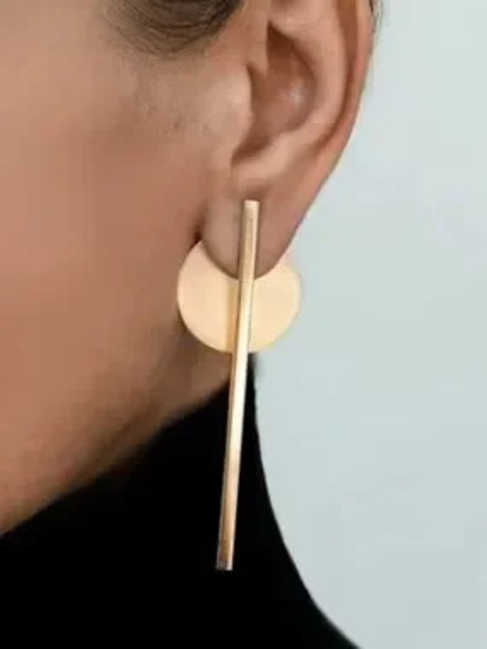 Axis Gold Linear Disc Earrings